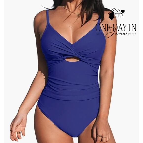 Cupshe Cross Front Keyhole One Piece Swimsuit Size L - Picture 1 of 7